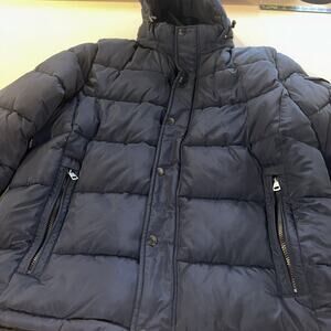 Calvin Klein Men's Core Puffer with Polar Fleece Bib Jacket Navy Large